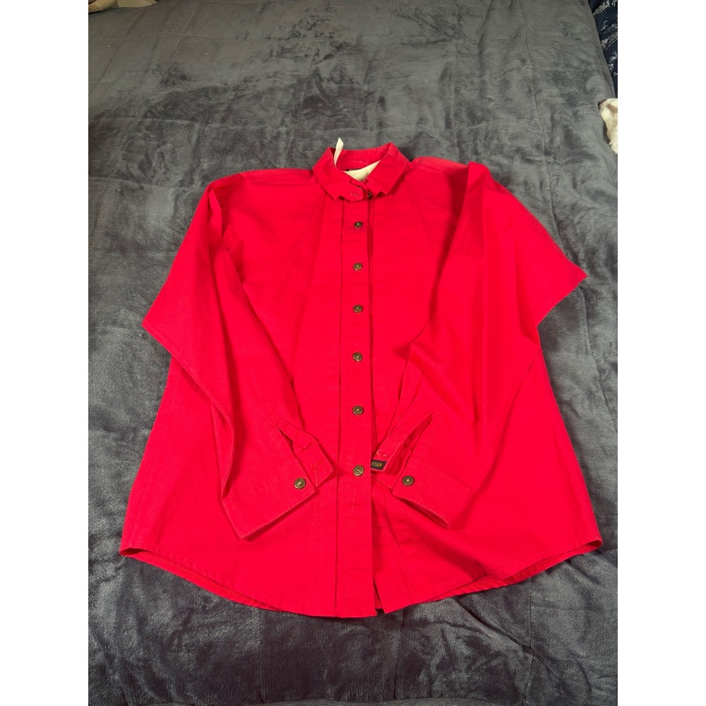 Rocky Mountain Clothing Co Red Cotton Button Up‎ Shirt Women Size S Made in USA